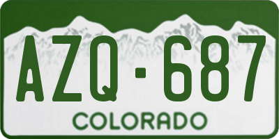 CO license plate AZQ687