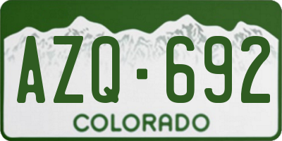 CO license plate AZQ692