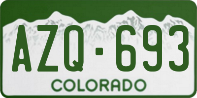 CO license plate AZQ693