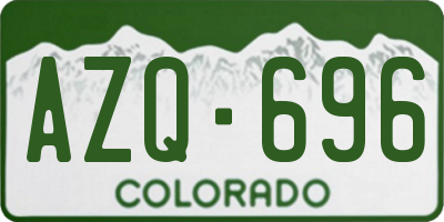 CO license plate AZQ696