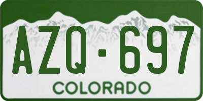 CO license plate AZQ697