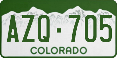 CO license plate AZQ705