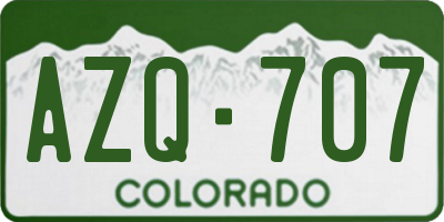 CO license plate AZQ707