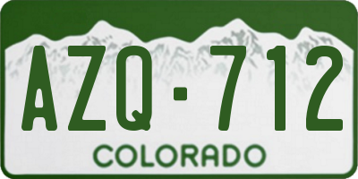 CO license plate AZQ712