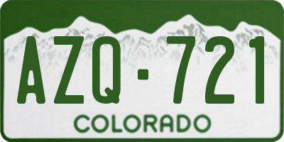 CO license plate AZQ721