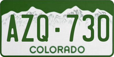 CO license plate AZQ730