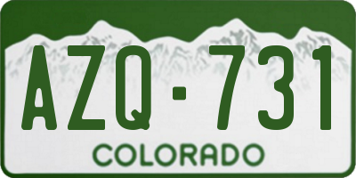 CO license plate AZQ731