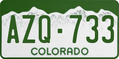 CO license plate AZQ733