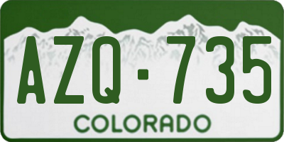 CO license plate AZQ735