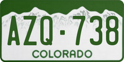 CO license plate AZQ738