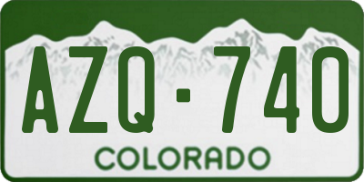 CO license plate AZQ740