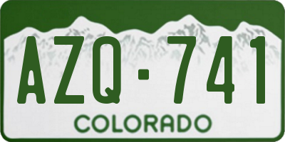 CO license plate AZQ741