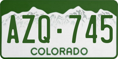 CO license plate AZQ745