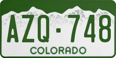 CO license plate AZQ748