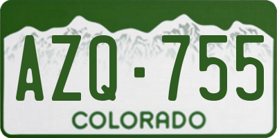 CO license plate AZQ755