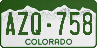 CO license plate AZQ758