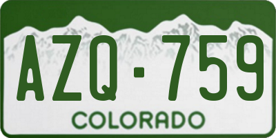 CO license plate AZQ759