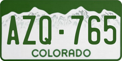 CO license plate AZQ765