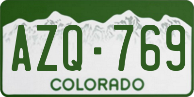 CO license plate AZQ769