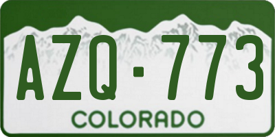 CO license plate AZQ773