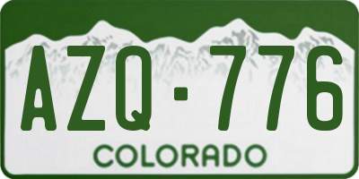 CO license plate AZQ776