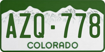 CO license plate AZQ778