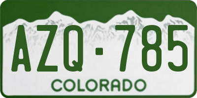 CO license plate AZQ785