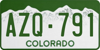 CO license plate AZQ791