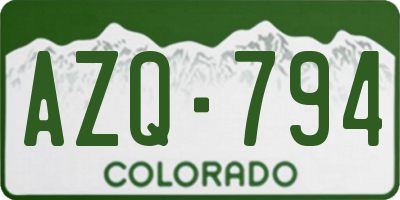 CO license plate AZQ794