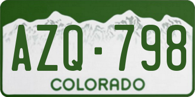 CO license plate AZQ798