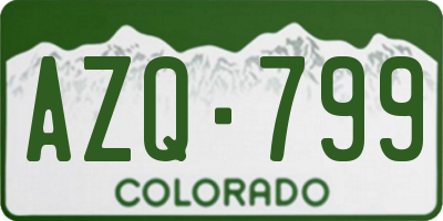 CO license plate AZQ799