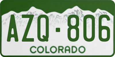 CO license plate AZQ806