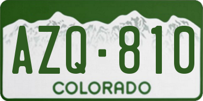 CO license plate AZQ810