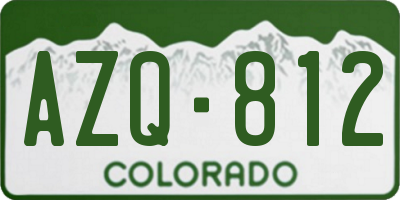 CO license plate AZQ812