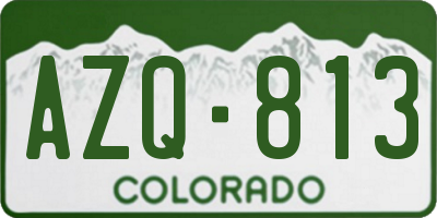 CO license plate AZQ813