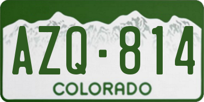 CO license plate AZQ814