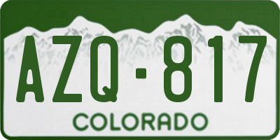 CO license plate AZQ817