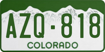CO license plate AZQ818