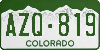 CO license plate AZQ819