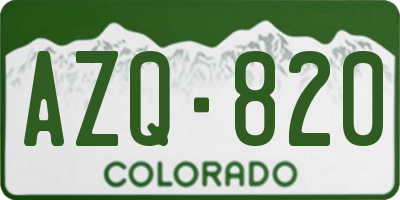 CO license plate AZQ820