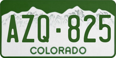 CO license plate AZQ825