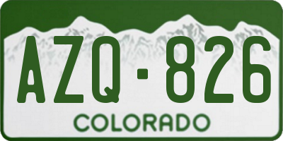 CO license plate AZQ826