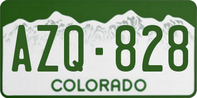CO license plate AZQ828