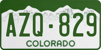 CO license plate AZQ829