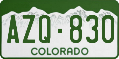 CO license plate AZQ830