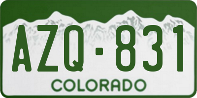 CO license plate AZQ831