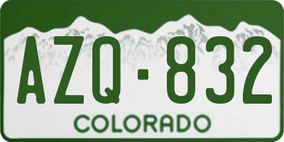 CO license plate AZQ832