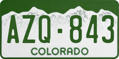 CO license plate AZQ843