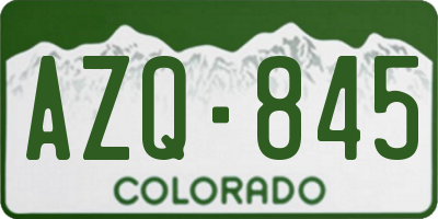 CO license plate AZQ845