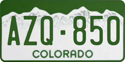 CO license plate AZQ850